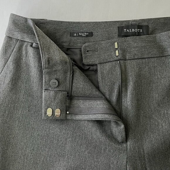 Talbots Barely Boot Pants Size 18 Grey Curvy Slacks Trousers New With Tags - Picture 9 of 13